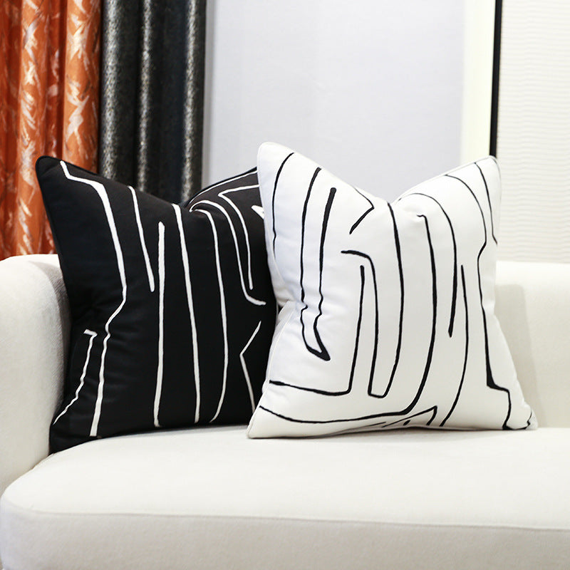 Nordic Striped Cotton and Hemp Pillowcase