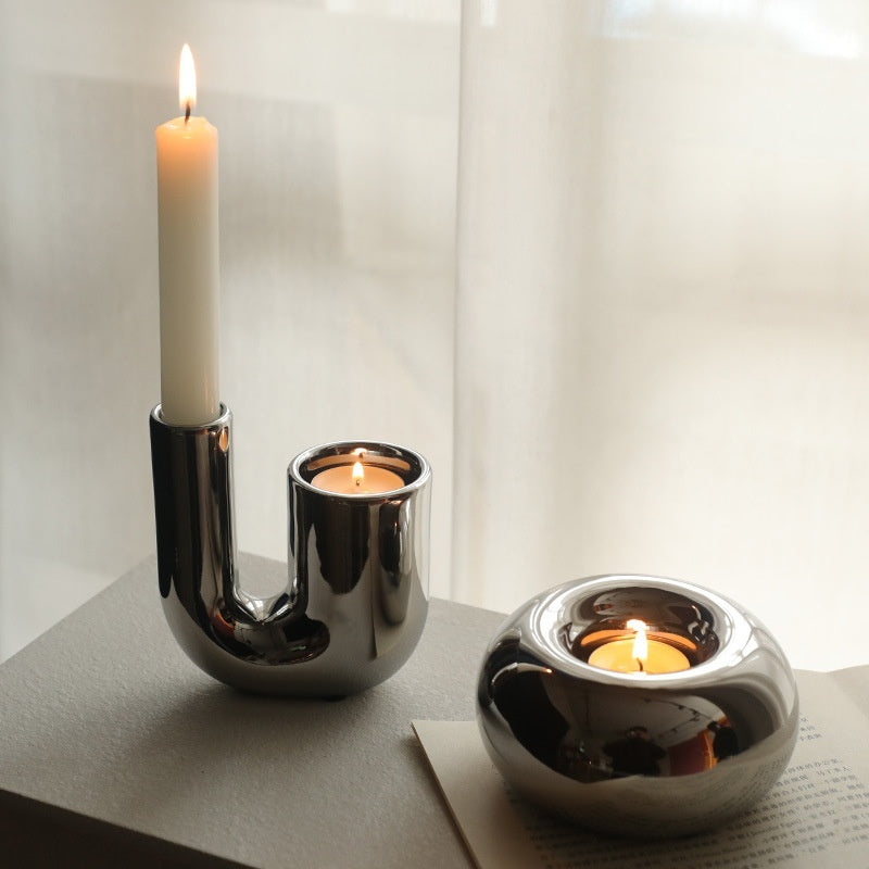 Geometric Ceramic Candleholders