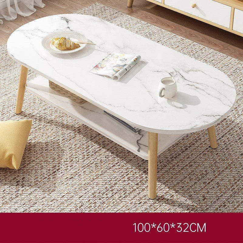 Modern Square Wooden Coffee Table with Rounded Corner