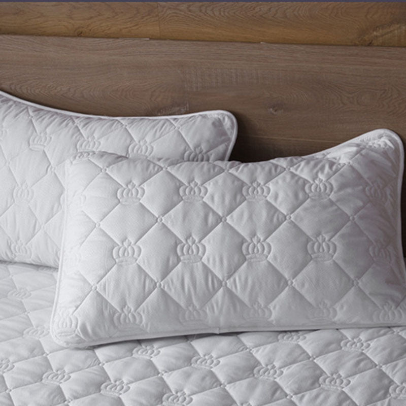 White Cotton Pillowcase With Crown Design