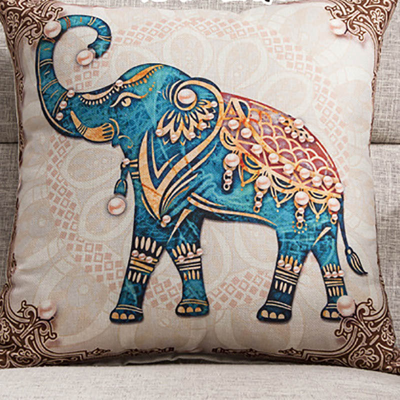 National Style Elephant Pillow Cushion Cover