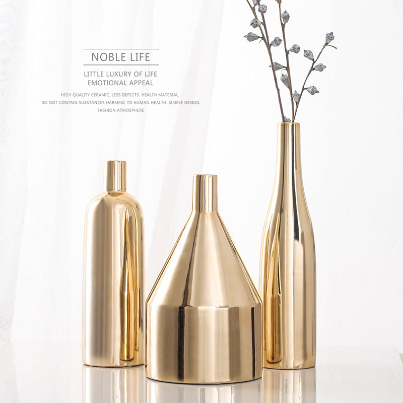 Modern Elegance: Electroplated Ceramic Vase for Contemporary Home Decor
