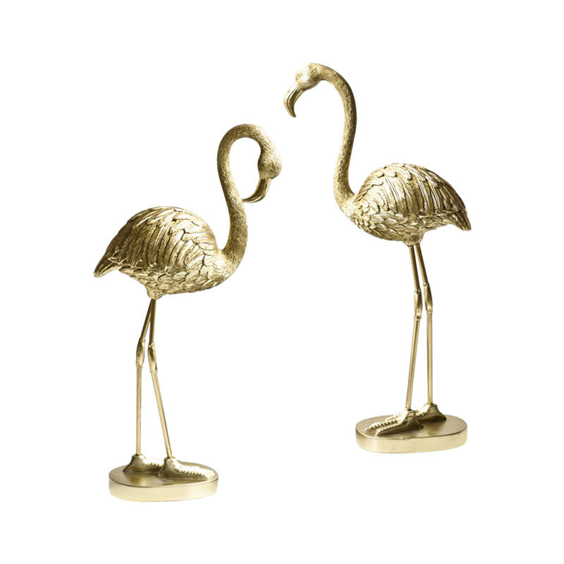 Golden Flamingo Ornaments