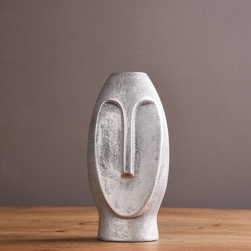 Modern Minimalist Ceramic Face Vase