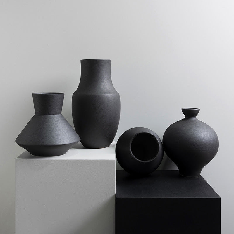 Black Porcelain Vases