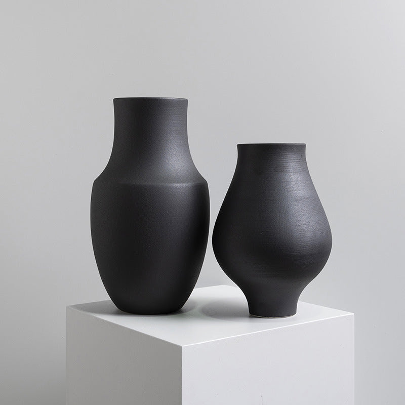 Minimalist Black Porcelain Vases