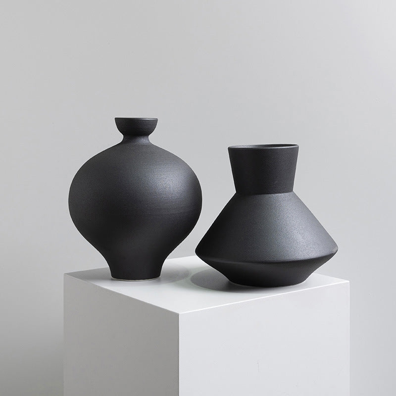 Minimalist Black Porcelain Vases