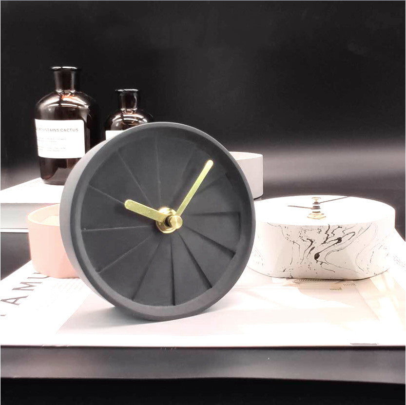 Minimalist Concrete Table Clock - Modern Statement Piece