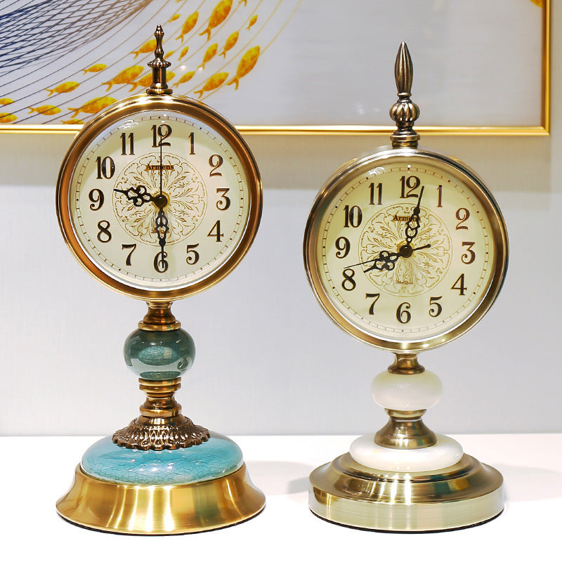 Nordic Elegance Table Clock with Candle Holders