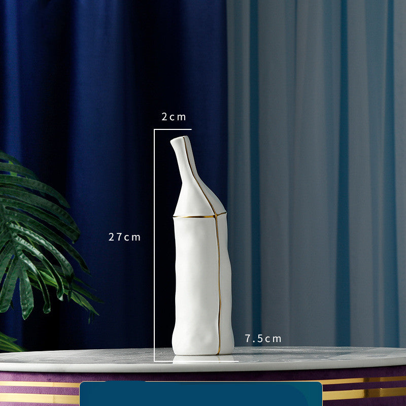 Nordic Electroplated Ceramic Vase Set - Elegant Modern Decor for Home and Office