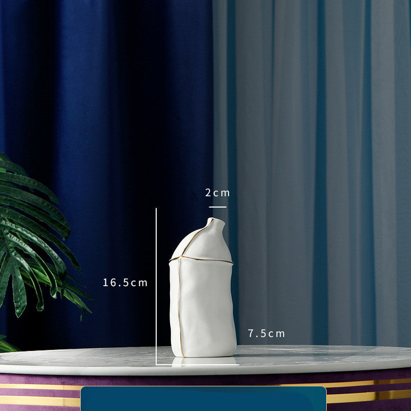 Nordic Electroplated Ceramic Vase Set - Elegant Modern Decor for Home and Office