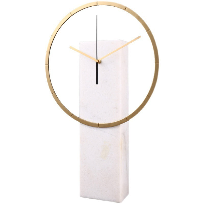 Natural marble table clock