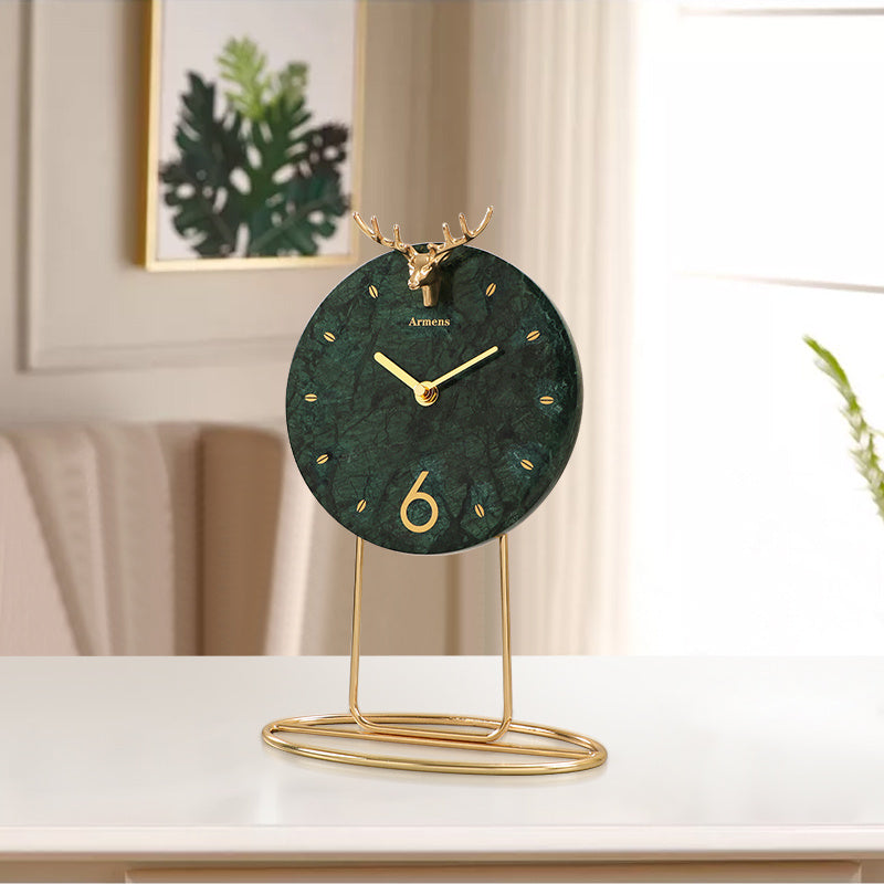 Luxurious Marble and Metal Clock - Elegant Modern Design