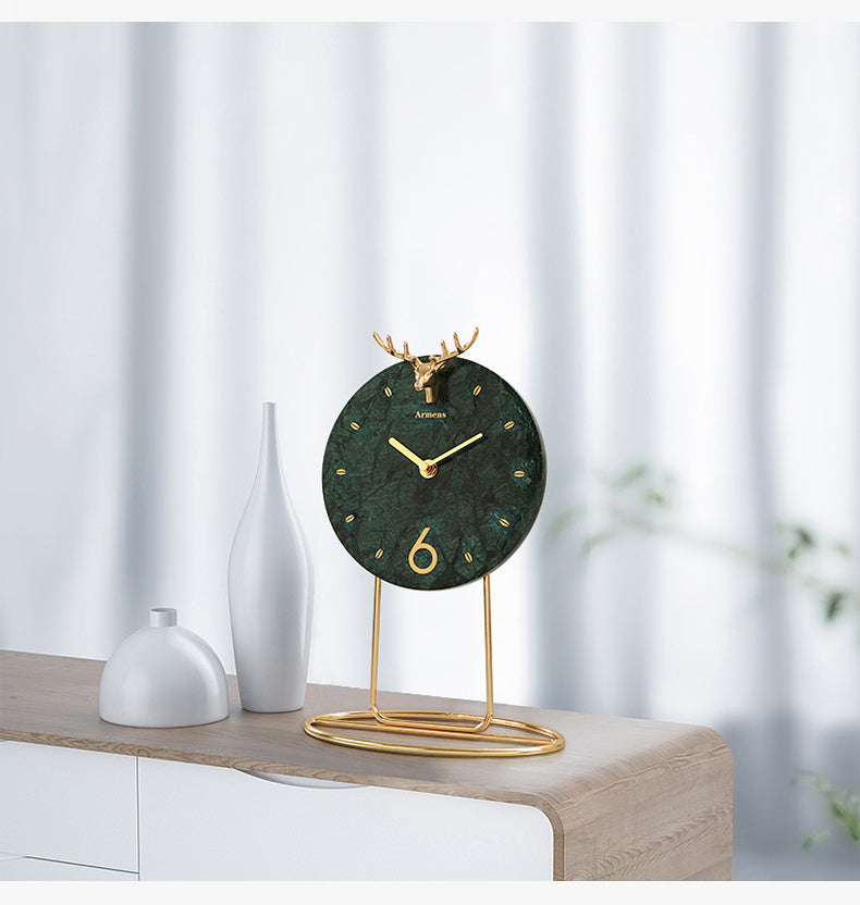 Luxurious Marble and Metal Clock - Elegant Modern Design