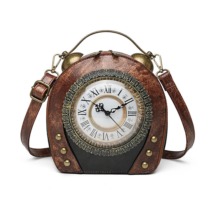 Timeless Chic Clockwork Faux Leather Bag