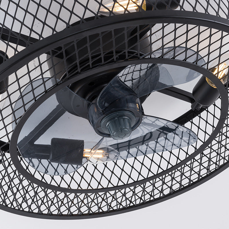 Loft Black Iron Fan Lamp