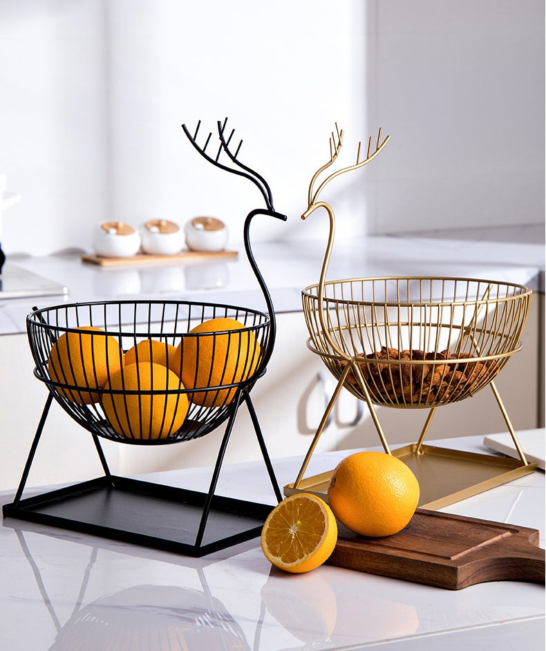 Nordic Elegance Fruit Basket - Stainless Steel Artistic Storage for Modern Living