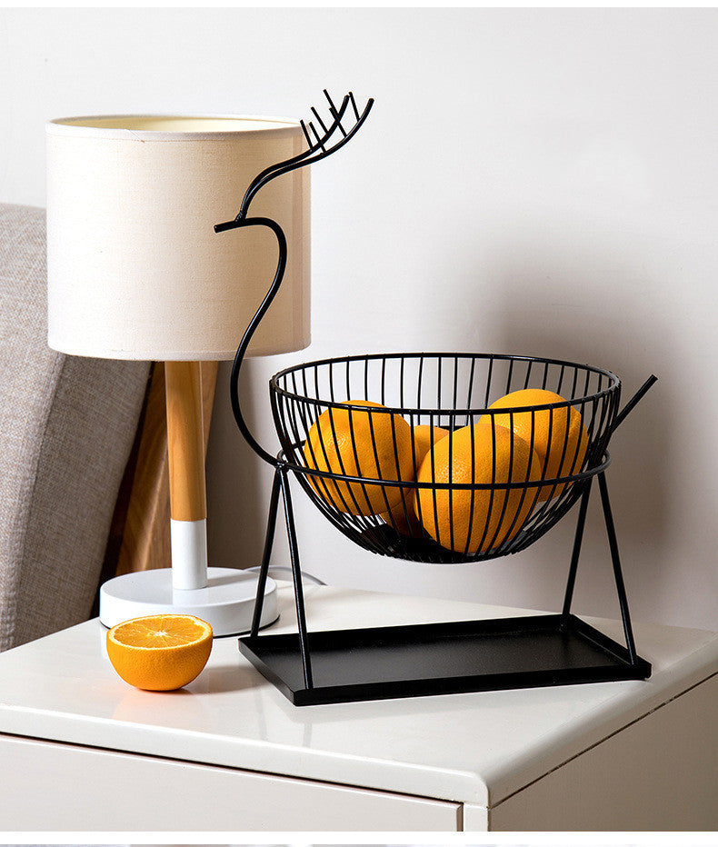 Nordic Elegance Fruit Basket - Stainless Steel Artistic Storage for Modern Living