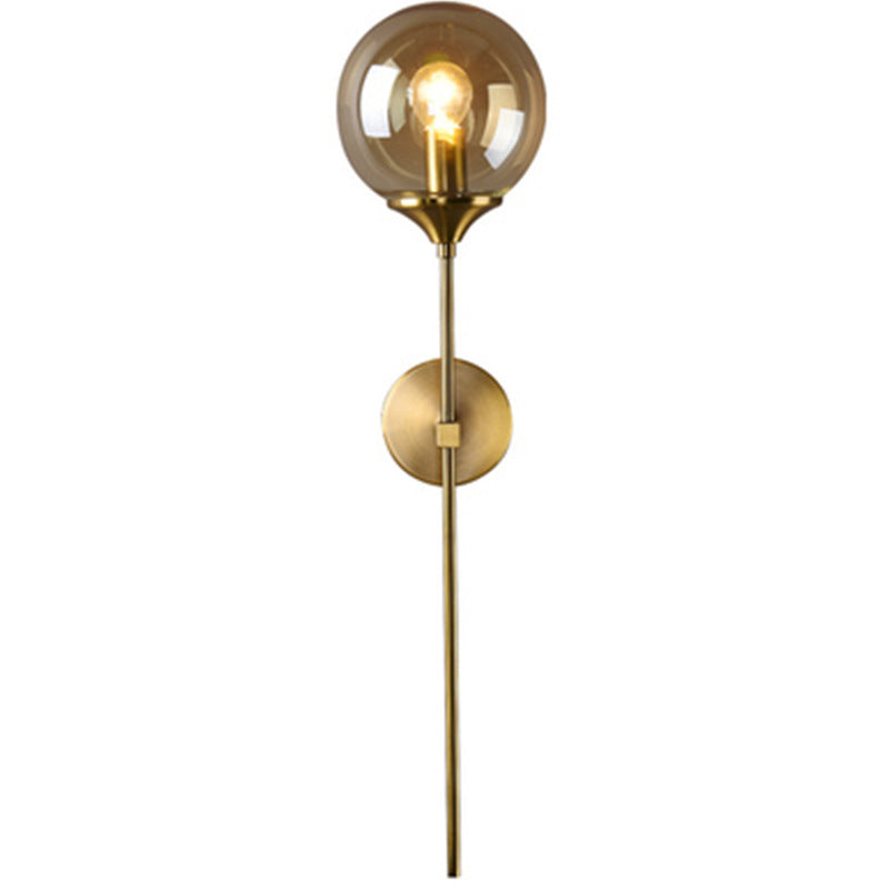 Glass  Bronze Metal Wall Lamp