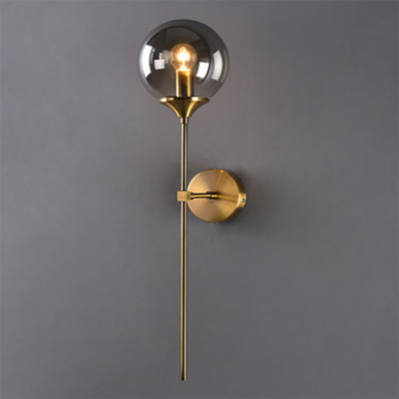 Glass  Bronze Metal Wall Lamp