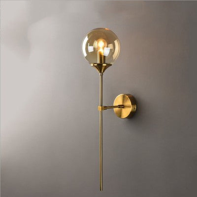 Glass  Bronze Metal Wall Lamp