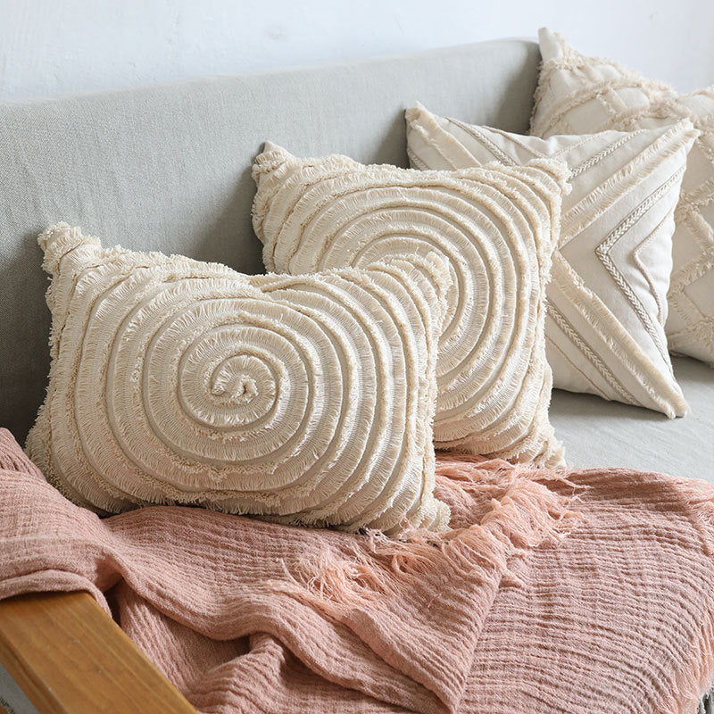 Square Pillowcase With Spiral Pattern