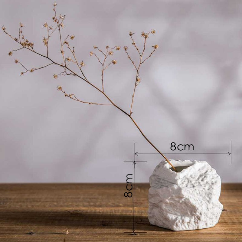 Modern Creative Gifts Accessories Home Decoration Marble Ceramic Stone Flower Vase For Ornaments