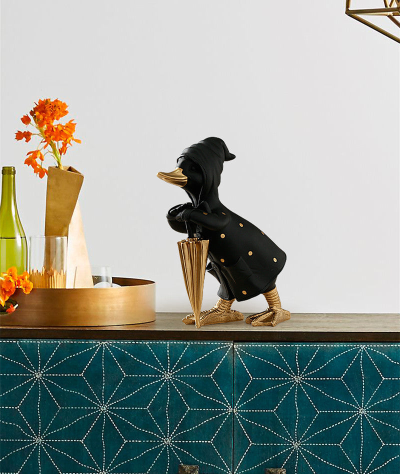 Nordic Style Fortune Duck Ornaments - Elegant Living Room Decor