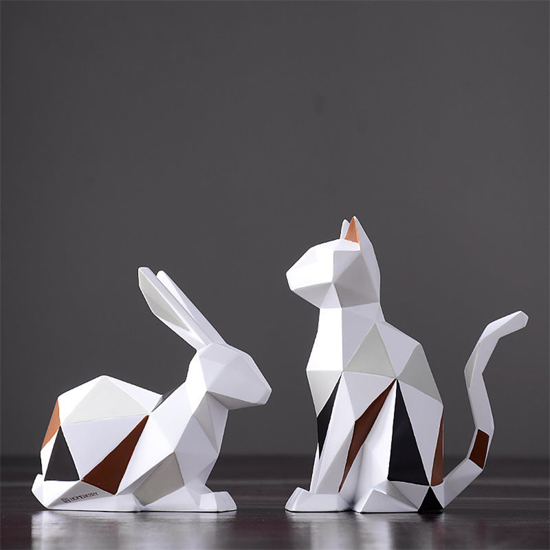 Modern Minimalist Geometric Animal Resin Ornaments