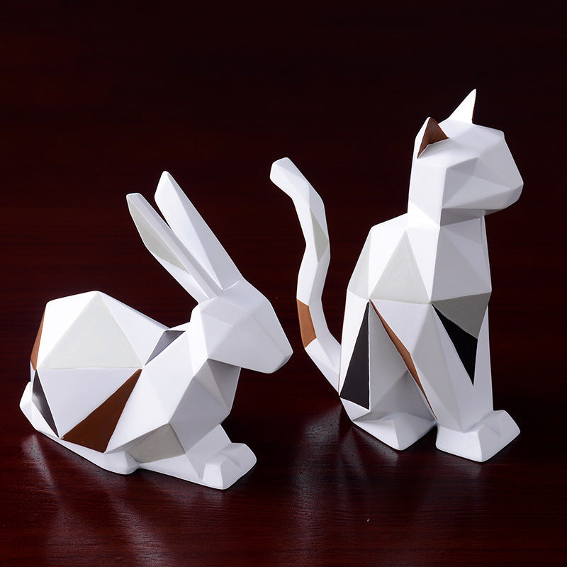 Modern Minimalist Geometric Animal Resin Ornaments