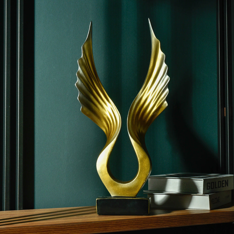 Seraphic Wings Resin Ornament - Light Luxury Home Decor