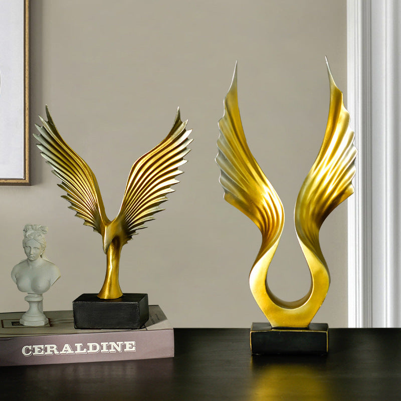 Seraphic Wings Resin Ornament - Light Luxury Home Decor