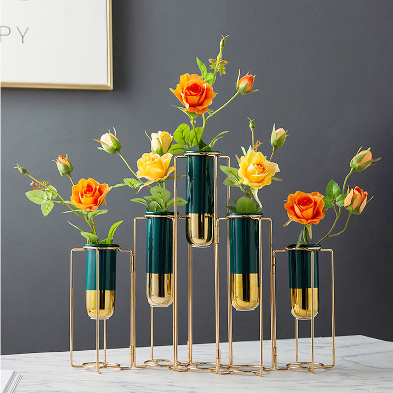 Luxury Plant-Inspired Iron Vase for Living Room Decor