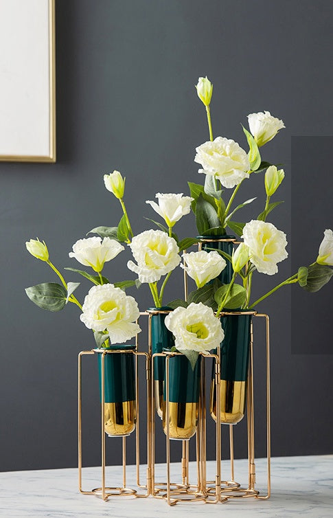 Luxury Plant-Inspired Iron Vase for Living Room Decor