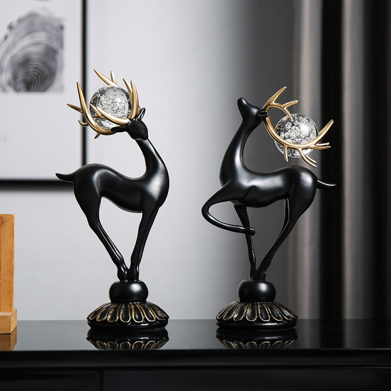 Black Deer Statuette