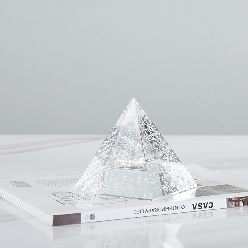 Modern Minimalist Crystal Pyramid Decoration