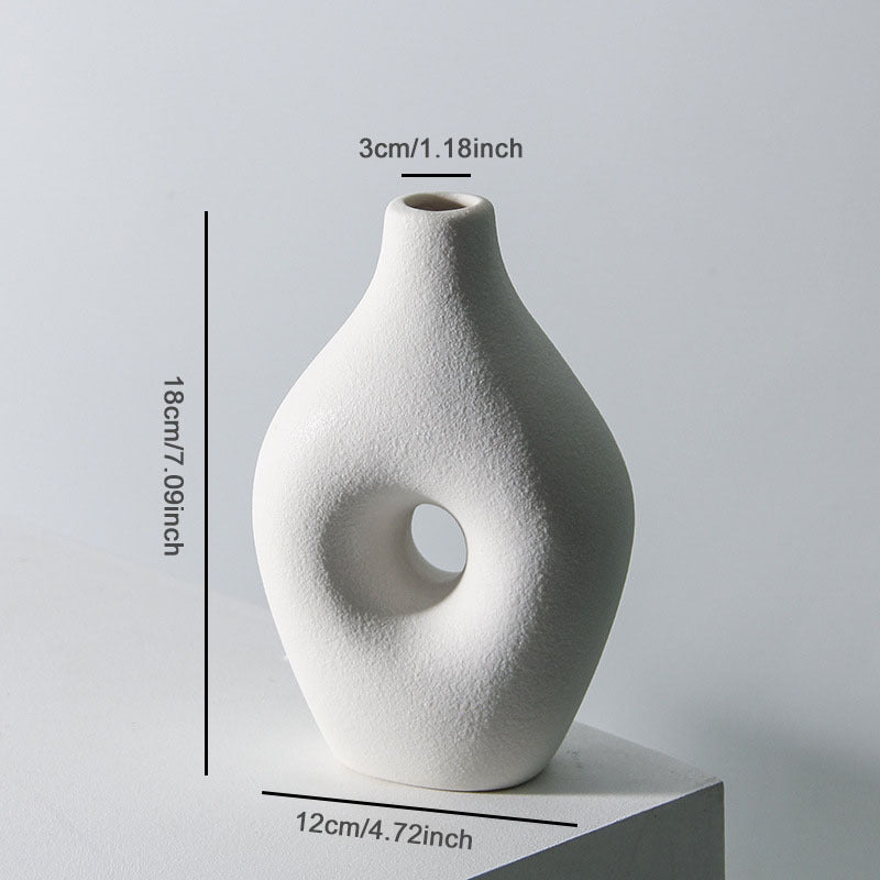 White Marble Ceramic Flower Vase - Elegant Home Decor