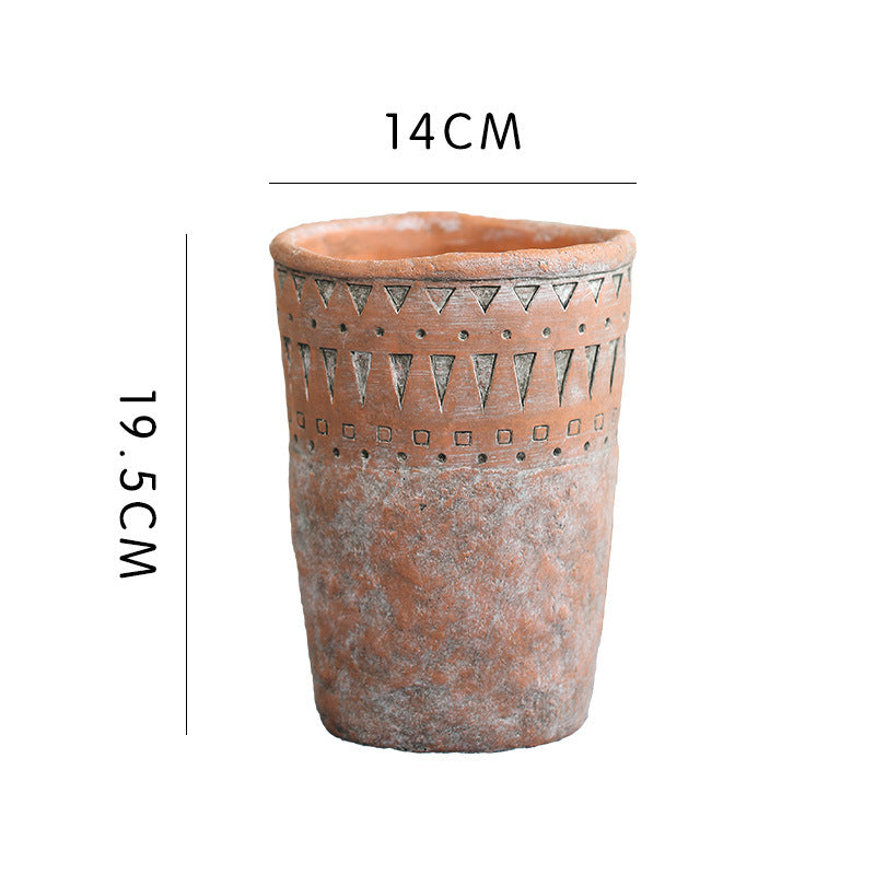 Vintage Terracotta Hanging Flower Pot - African Earthenware Collection