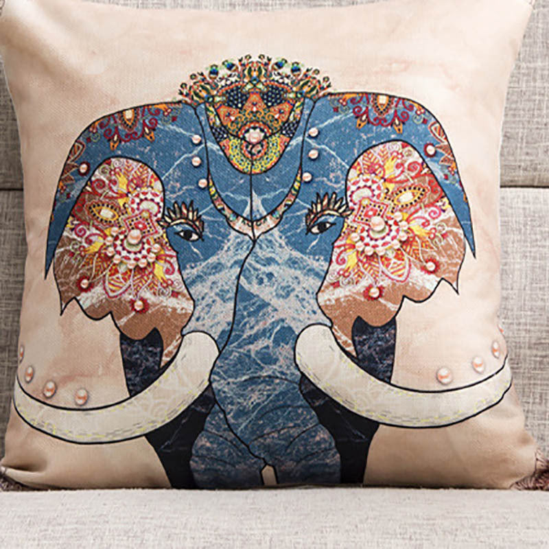 National Style Elephant Pillow Cushion Cover
