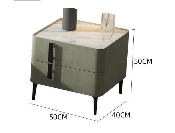 Luxe Pine Wood Bedside Table with Velvet Fabric Finish