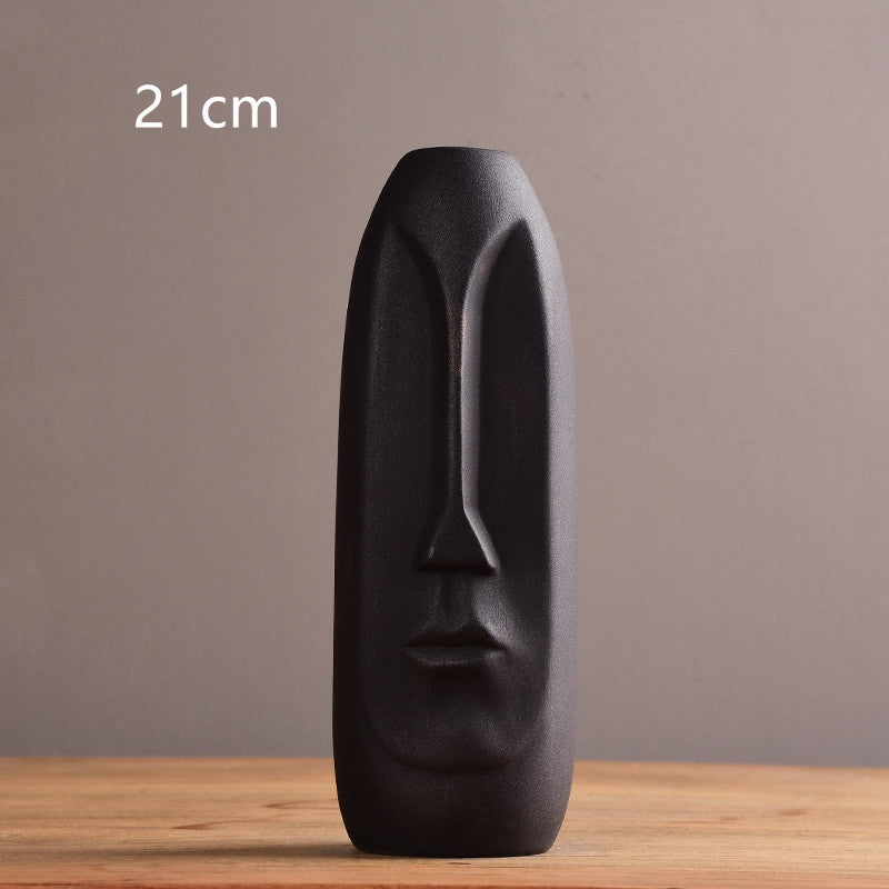 Modern Minimalist Ceramic Face Vase