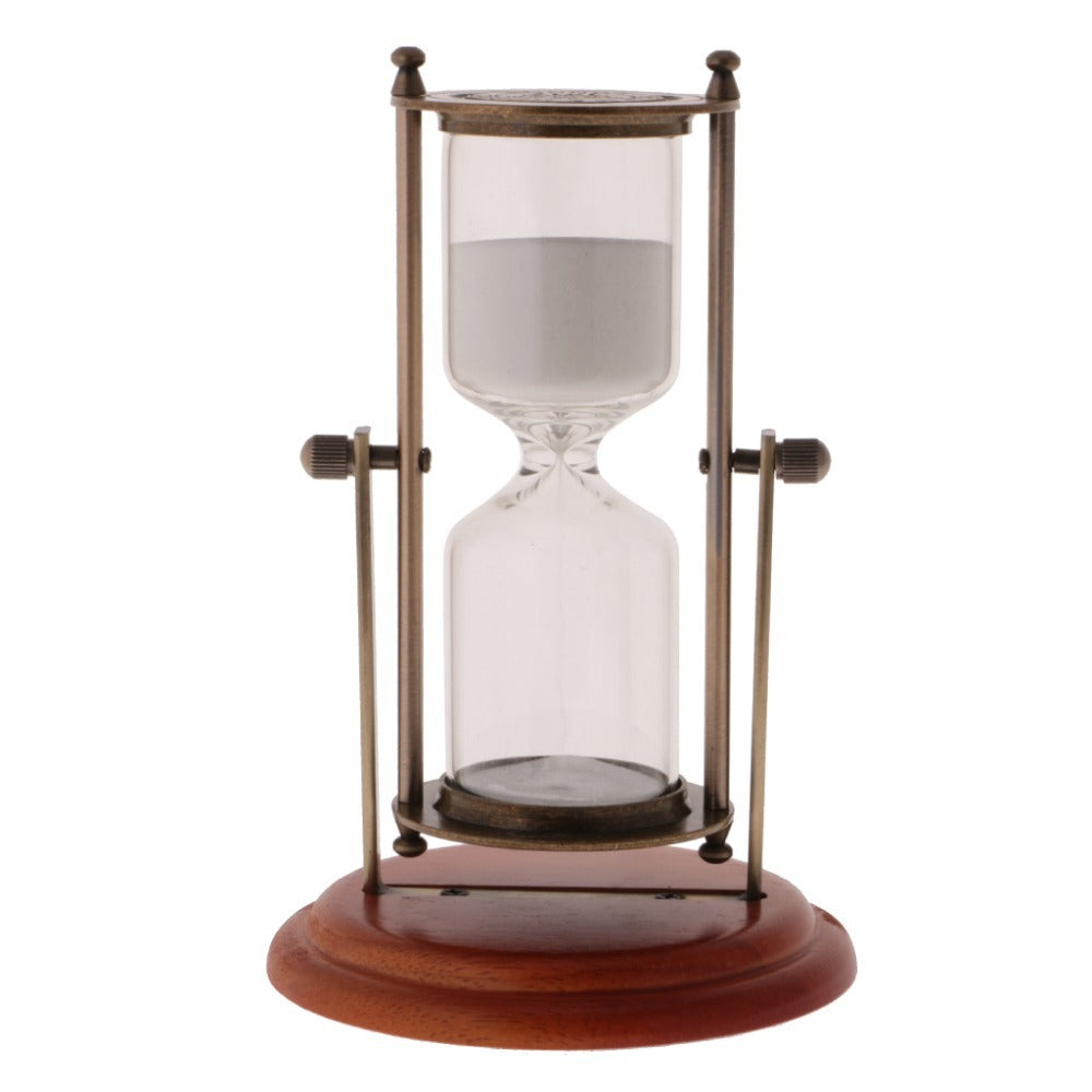 Metal rotating hourglass
