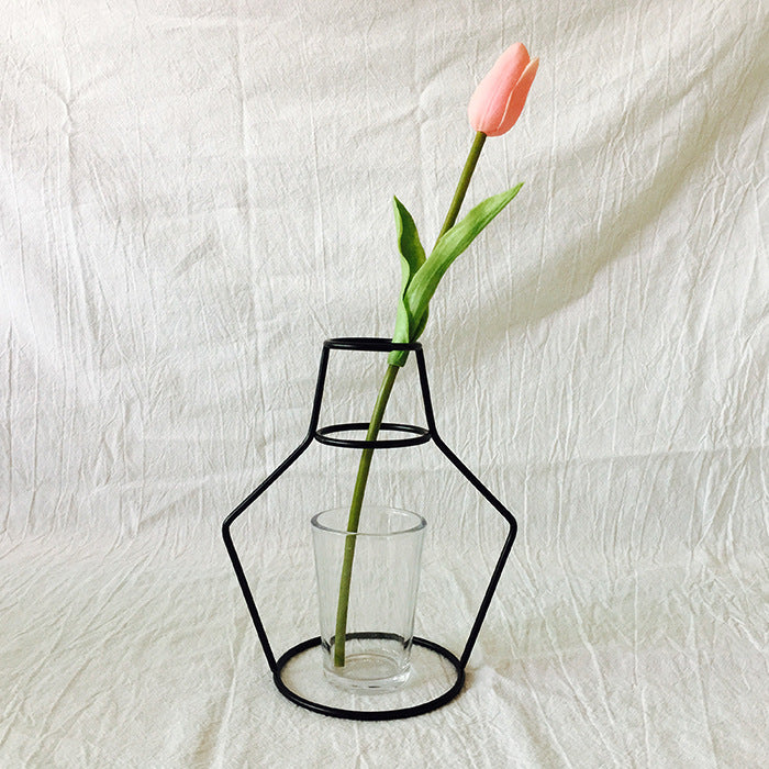 Elegant Minimalist Iron Vase Holder for Home Decor