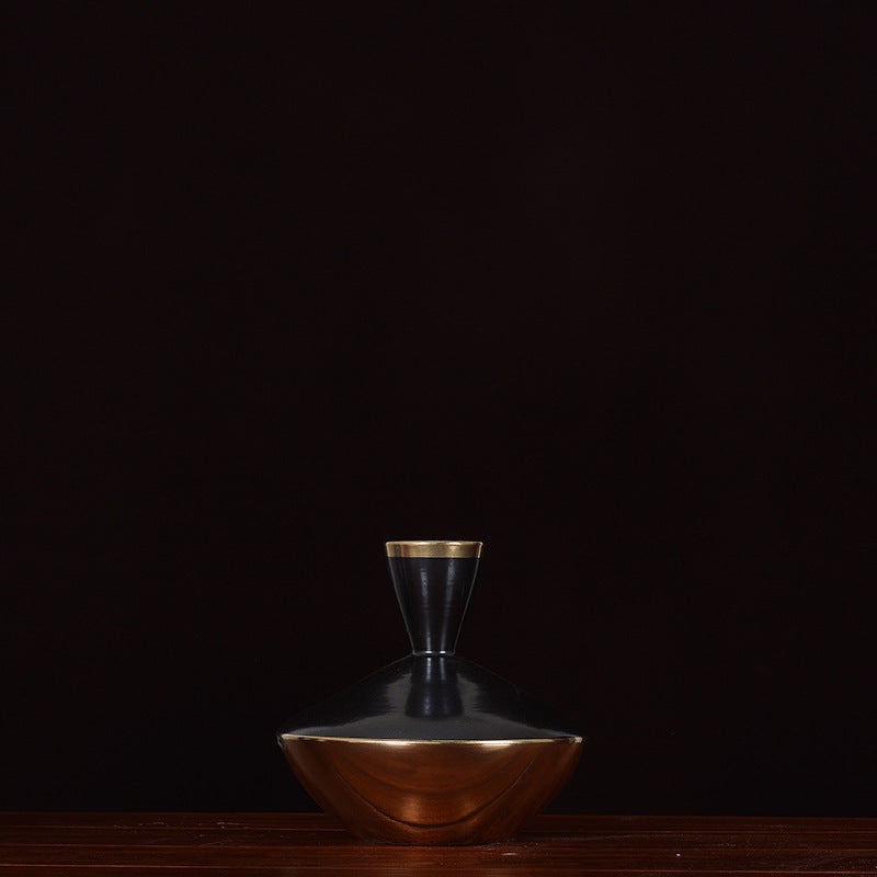 Simple Black Ceramic Vase Decoration Creativity