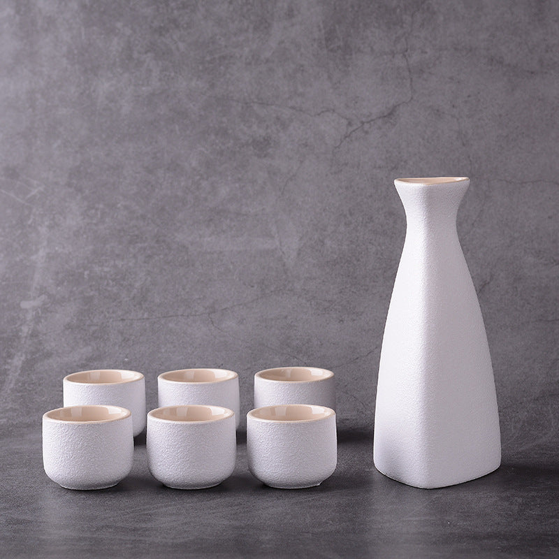 Set of ceramic wine drinking tableware