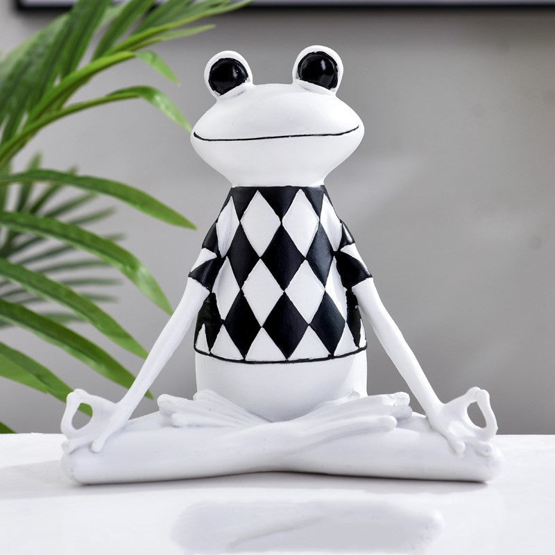 Yoga Frogs: Elegant Resin Statues of Meditating Amphibians for Home and Office Decor