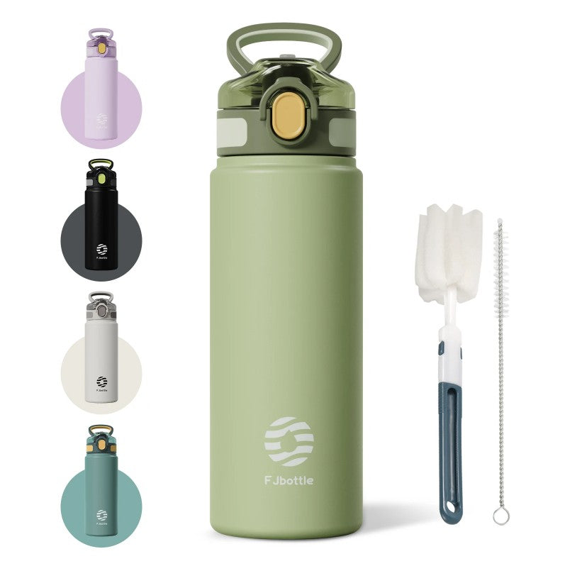 Stainless Steel Thermos Bottle with Straw