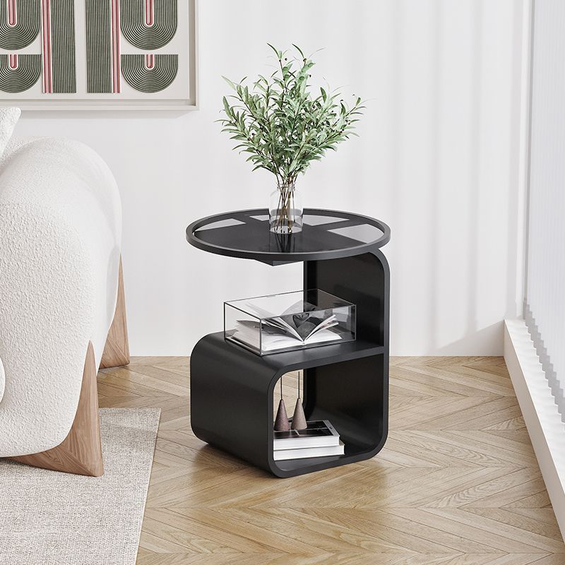 Side table with glass top