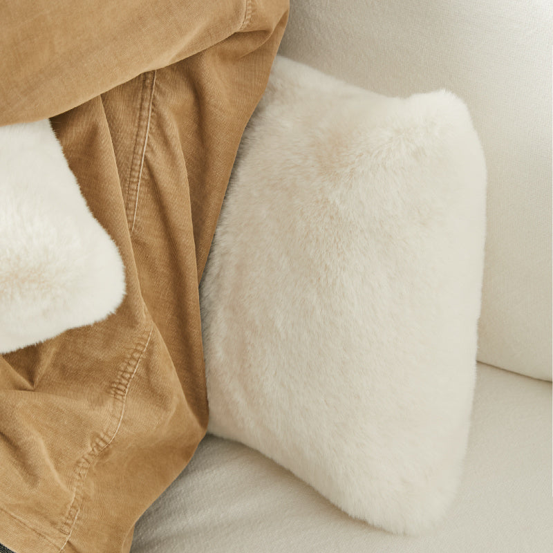 Luxury Double-Sided Rabbit Fur Lumbar Cushions