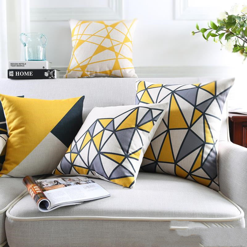 Scandinavian style pillows and decorative pillowcases made of blended cotton and linen